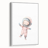 Personalized Kids Art - Space Explorer Girls Bedroom Wall Decor