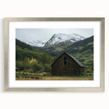 Landscape barn frame with a silver mat, showcasing an elegant design that enhances artwork. Ideal for home decor, this frame adds a modern touch to any space.