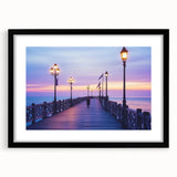 Black landscape bridge frame with a mat, showcasing a sleek front view, ideal for displaying art or photographs in a modern home decor setting.