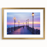 Elegant gold landscape bridge frame with mat, showcasing intricate design details, perfect for enhancing home decor and gallery presentations. Ideal for art enthusiasts.