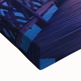 Close-up of a vibrant landscape bridge canvas print showcasing rich colors and intricate details, ideal for adding a touch of nature-inspired decor to any room.