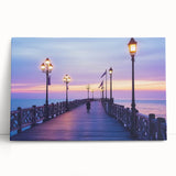 Stretched canvas artwork depicting a serene landscape bridge scene with vibrant colors and intricate details, perfect for home decor or art enthusiasts.