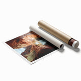 Stunning rolled print showcasing a vibrant landscape of canyons with rich earthy tones, perfect for home decor. Packaged securely in a protective tube for easy display.