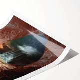 Vibrant landscape canvas print showcasing stunning canyons in rich earthy tones, rolled for easy shipping and display, perfect for home decor enthusiasts.