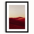 Framed landscape art print showcasing vibrant green fields under a clear blue sky, featuring a sleek black mat and frame, perfect for home decor.