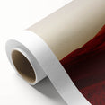 Rolled canvas showcasing vibrant landscape artwork with fields in rich green and golden hues, elegantly packaged in a durable cardboard tube for safe shipping.