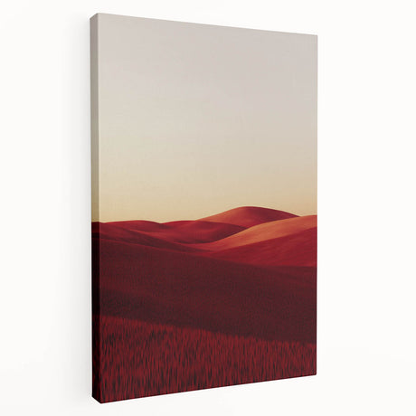 Stretched canvas artwork depicting vibrant green fields under a bright blue sky, showcasing a serene landscape ideal for home decor. Perfect for nature lovers.