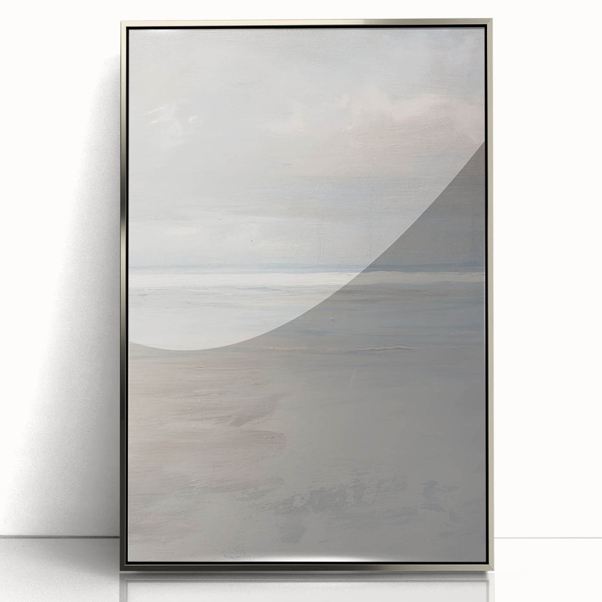 Framed acrylic artwork depicting a stunning landscape with vibrant colors and intricate details, showcasing a silver frame that enhances its elegance and modern appeal.