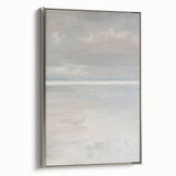 Framed canvas art showcasing a serene landscape with vibrant colors, displayed in a sleek silver frame, perfect for home decor enhancement. Ideal for nature lovers.