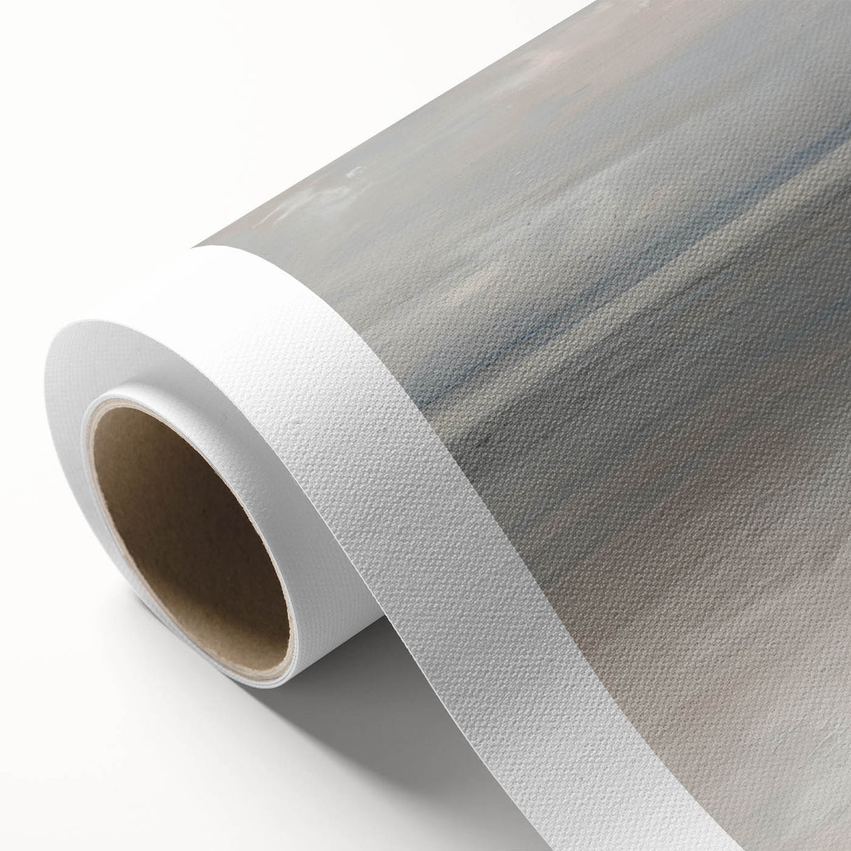 Rolled canvas showcasing a vibrant African landscape design with rich colors and intricate details, carefully packaged in a protective tube for safe shipping.