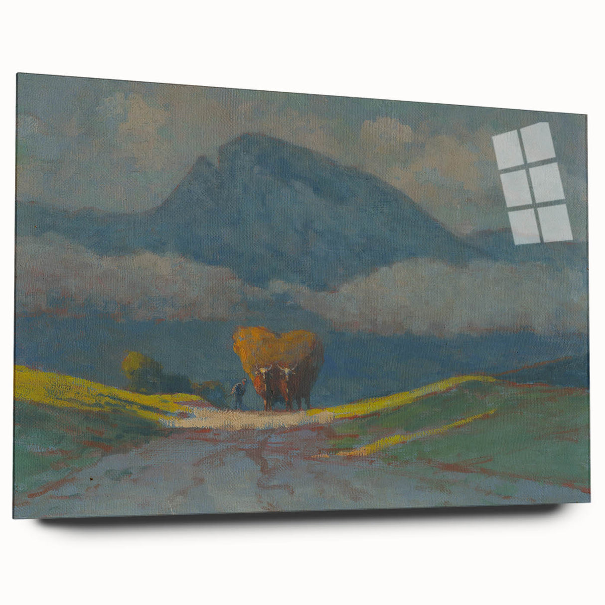 Modern Wall Art Print - Hay Weighing by Csordák - Tranquil Landscape Decor