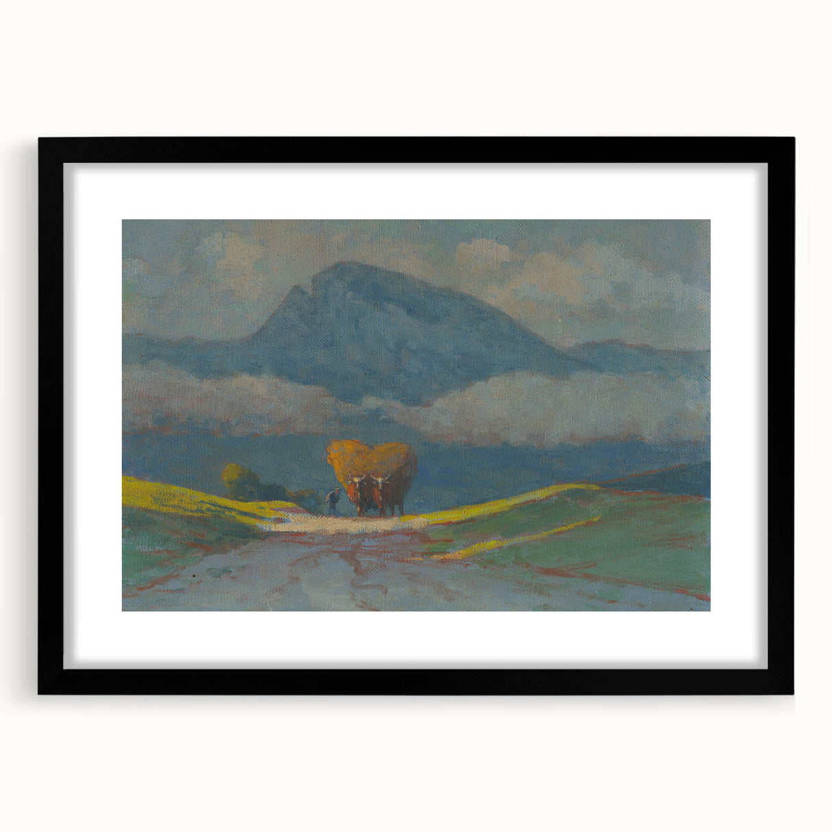 Modern Wall Art Print - Hay Weighing by Csordák - Tranquil Landscape Decor