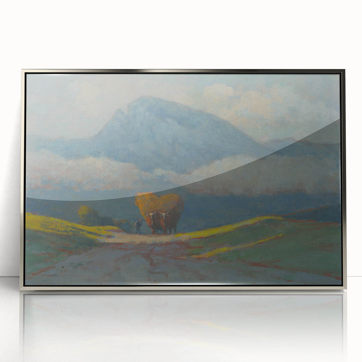 Modern Wall Art Print - Hay Weighing by Csordák - Tranquil Landscape Decor
