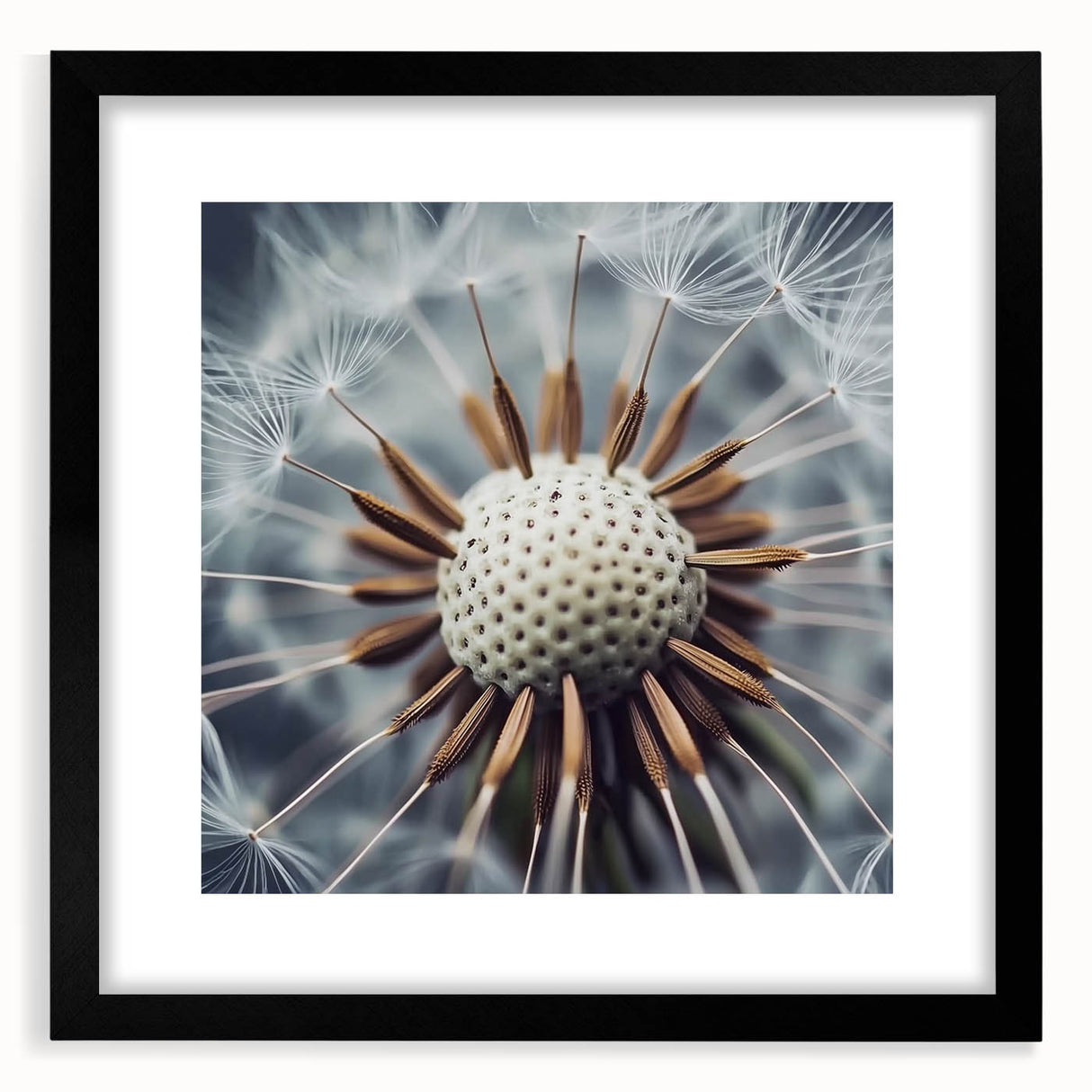 Extra large abstract art print featuring colorful, textured floral designs on a black framed canvas.