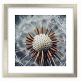 Textured art print of abstract florals in muted earth tones, framed in silver, ideal for bedroom decor.