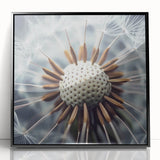 Large abstract wall art depicting close-up floral patterns in soft gray tones on a framed acrylic.