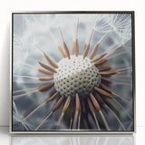 Art deco poster featuring close-up floral imagery in silver tones on a framed acrylic, ideal for nursery wall decor.