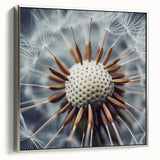 Framed canvas featuring a vintage-style landscape painting with colorful flora against a black background.