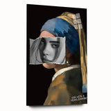Modern Pop Art Girl with a Pearl Earring - Contemporary Canvas Print