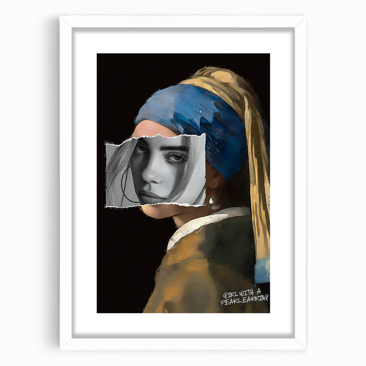 Modern Pop Art Girl with a Pearl Earring - Contemporary Canvas Print