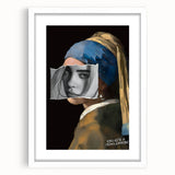 Modern Pop Art Girl with a Pearl Earring - Contemporary Canvas Print