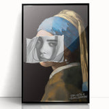 Modern Pop Art Girl with a Pearl Earring - Contemporary Canvas Print