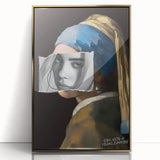Modern Pop Art Girl with a Pearl Earring - Contemporary Canvas Print