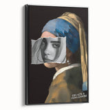 Modern Pop Art Girl with a Pearl Earring - Contemporary Canvas Print
