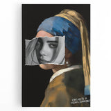 Modern Pop Art Girl with a Pearl Earring - Contemporary Canvas Print