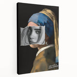 Modern Pop Art Girl with a Pearl Earring - Contemporary Canvas Print