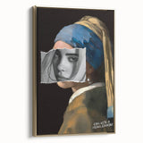Modern Pop Art Girl with a Pearl Earring - Contemporary Canvas Print