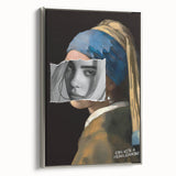 Modern Pop Art Girl with a Pearl Earring - Contemporary Canvas Print