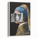 Modern Pop Art Girl with a Pearl Earring - Contemporary Canvas Print