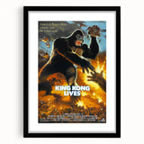 Retro King Kong Lives Poster Art - Vintage Monster Movie Prints