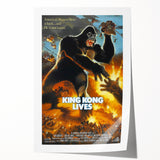 Retro King Kong Lives Poster Art - Vintage Monster Movie Prints