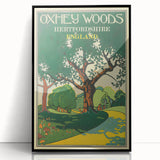 Retro Oxhey Woods Travel Poster – Vintage English Nature Art