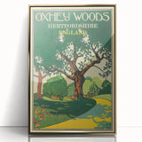 Retro Oxhey Woods Travel Poster – Vintage English Nature Art