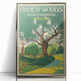 Retro Oxhey Woods Travel Poster – Vintage English Nature Art