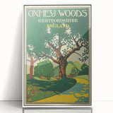 Retro Oxhey Woods Travel Poster – Vintage English Nature Art