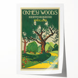 Retro Oxhey Woods Travel Poster – Vintage English Nature Art