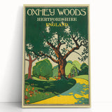 Retro Oxhey Woods Travel Poster – Vintage English Nature Art