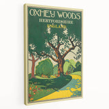 Retro Oxhey Woods Travel Poster – Vintage English Nature Art
