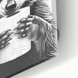 Adorable Raccoon Bathroom Wall Art - Black and White Bathroom Decor