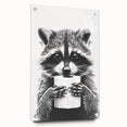 Adorable Raccoon Bathroom Wall Art - Black and White Bathroom Decor
