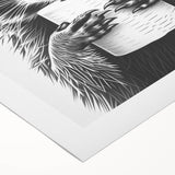 Adorable Raccoon Bathroom Wall Art - Black and White Bathroom Decor