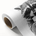 Adorable Raccoon Bathroom Wall Art - Black and White Bathroom Decor
