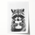Adorable Raccoon Bathroom Wall Art - Black and White Bathroom Decor