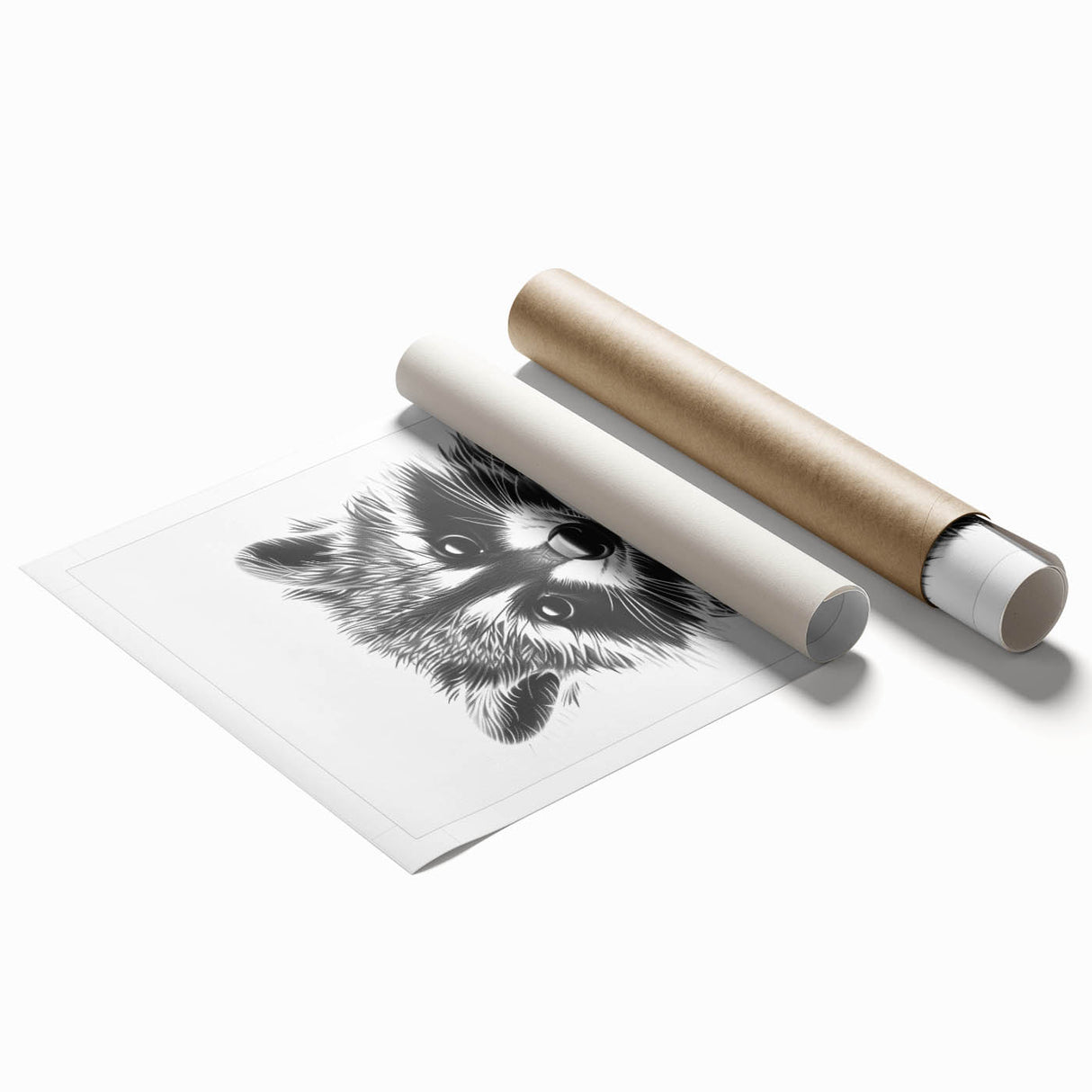 Adorable Raccoon Bathroom Wall Art - Black and White Bathroom Decor