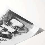 Adorable Raccoon Bathroom Wall Art - Black and White Bathroom Decor
