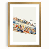 Stadium Crowd Watercolor - Boys Room Wall Art Kids Wall Art Prints